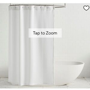 Waffle weave shower curtain, liner, and rings - EUC